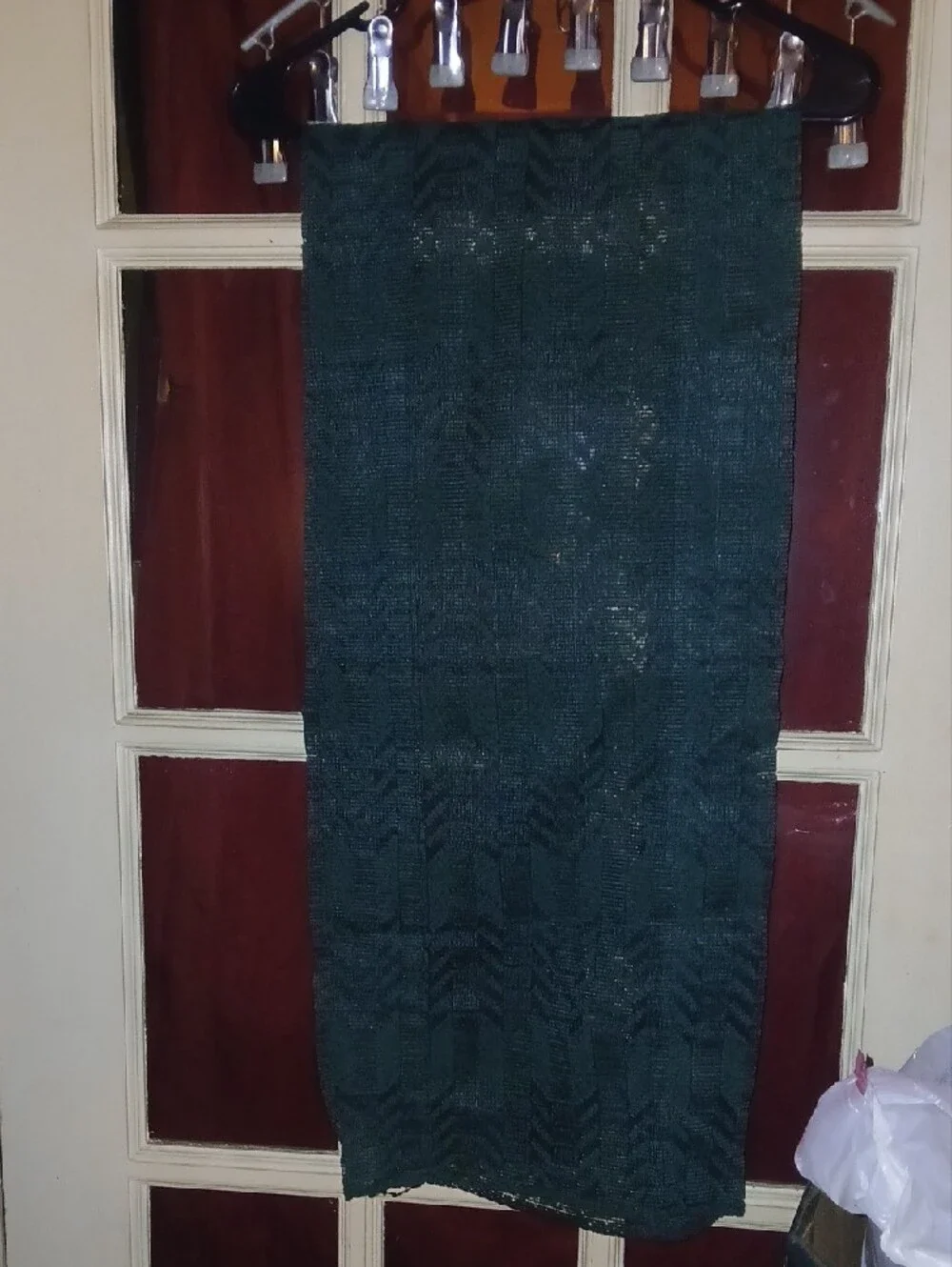 Source Unknown Green Textured Curtain Panels